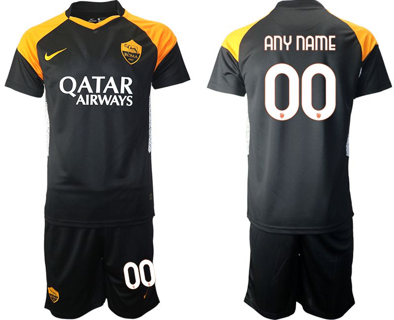 Men 2020-2021 club Rome away customized black Soccer Jerseys->customized soccer jersey->Custom Jersey